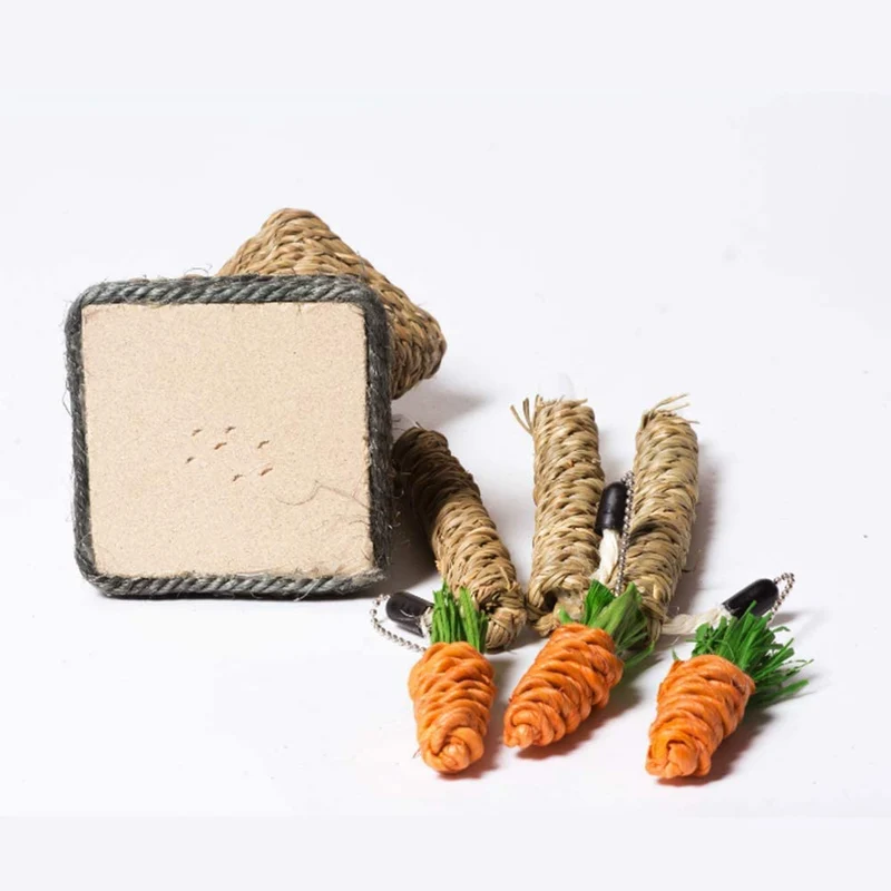 Hamiledyi Bunny divertido árbol conejo juguete masticable con forma de zanahoria Playpen