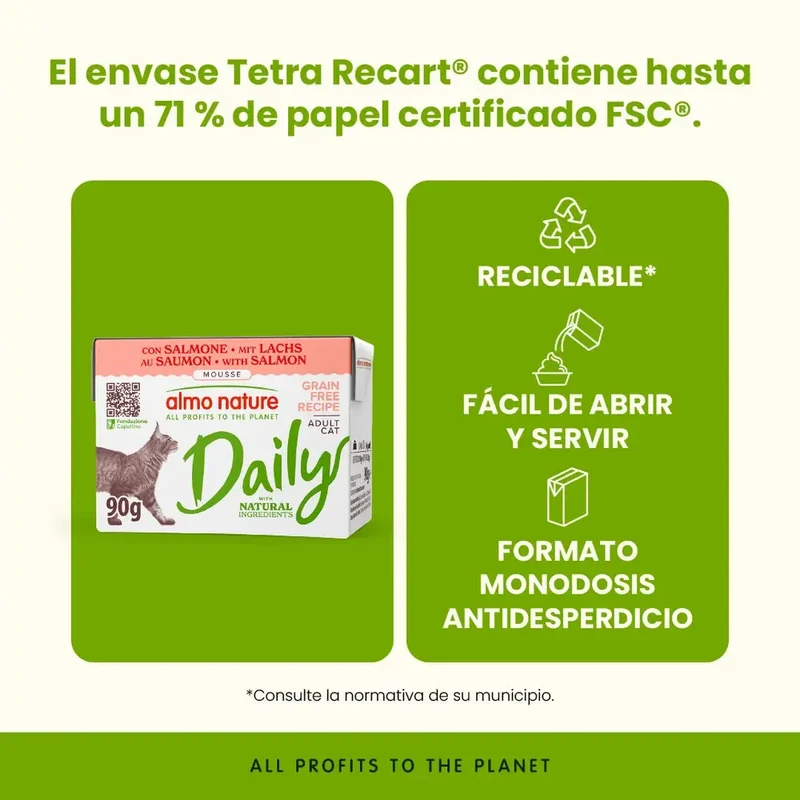 Almo Nature Daily Salmón Brick Comida Húmeda para Gatos