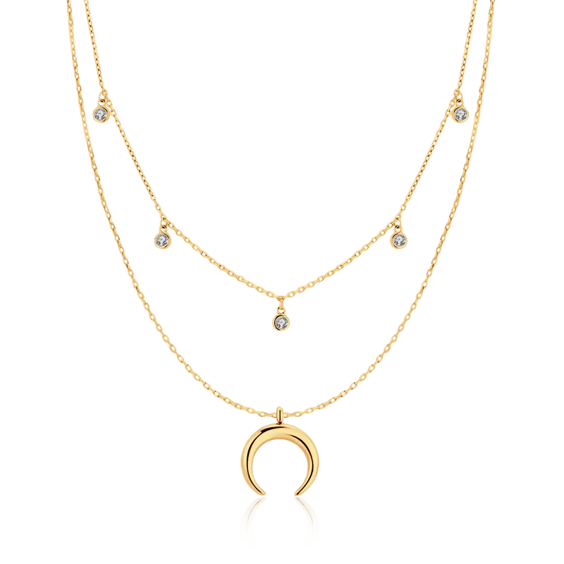 Collar Media Luna Circonita