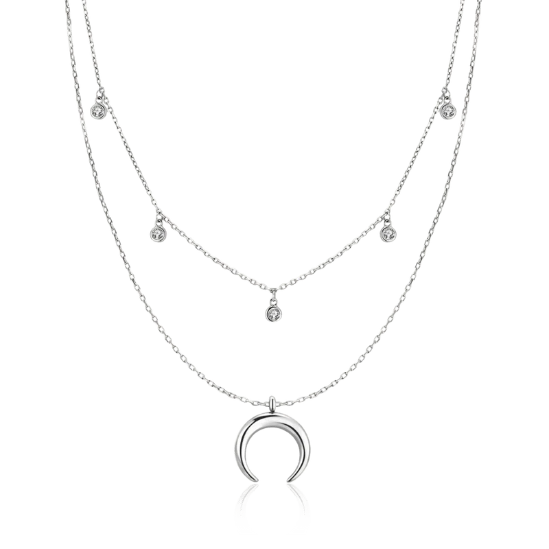 Collar Media Luna Circonita