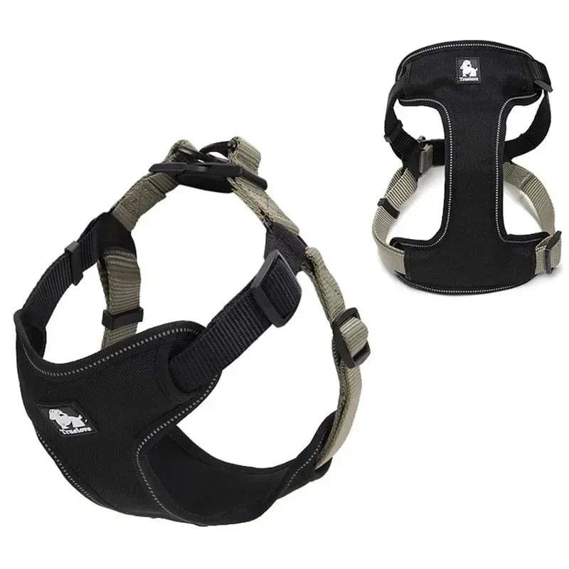 Harnais anti traction chien rembourré et réfléchissant