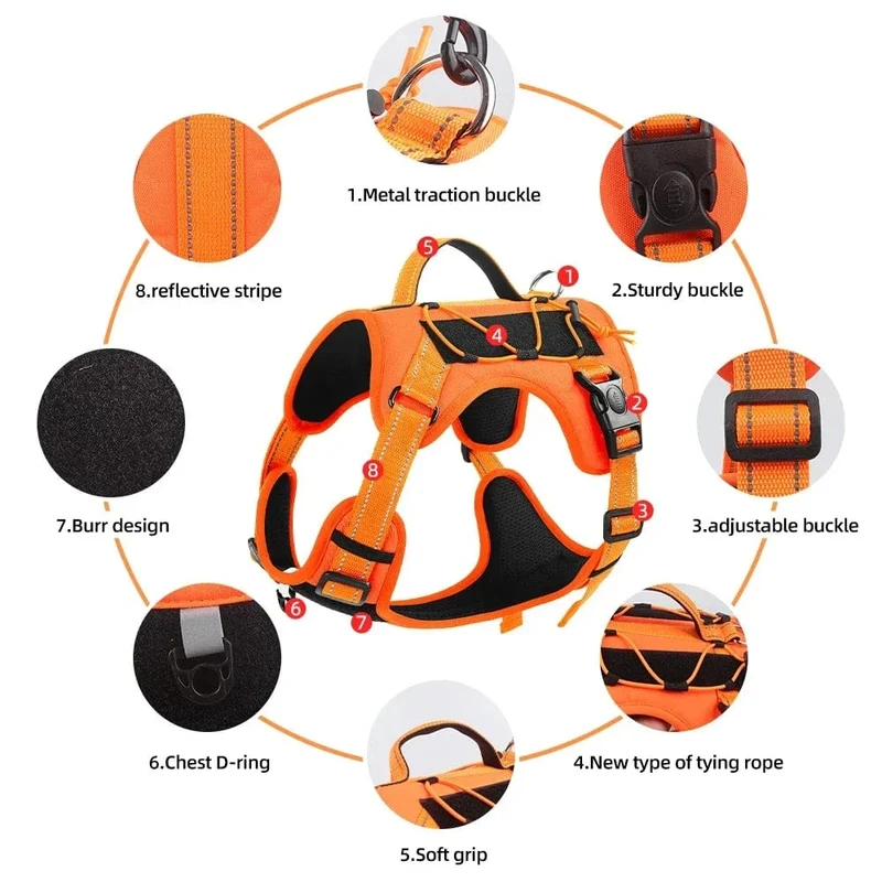 Harnais anti-traction chien réglable et confortable