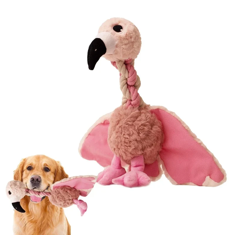 Jouet pour chien : peluche résistante avec corde et bruit