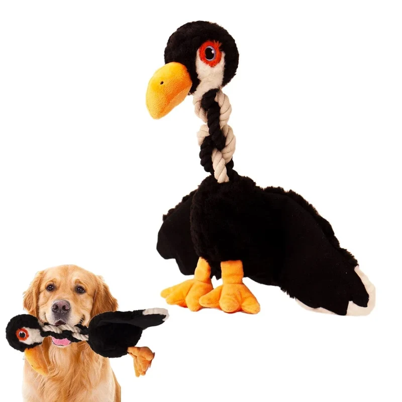 Jouet pour chien : peluche résistante avec corde et bruit