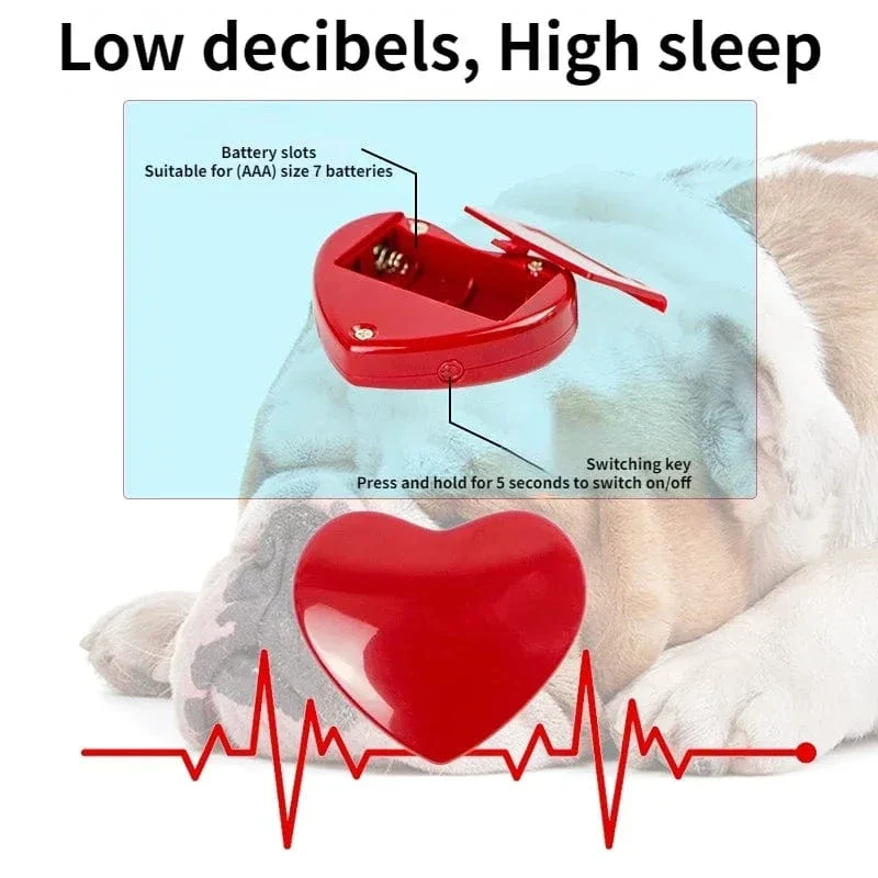 Jouet pour chien avec battement de cœur apaisant