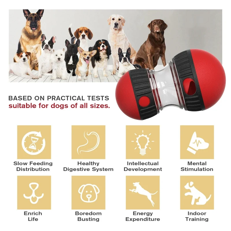 Jouet pour chien interactif et éducatif - Balle distributeur de nourriture pour chiots et petits chiens