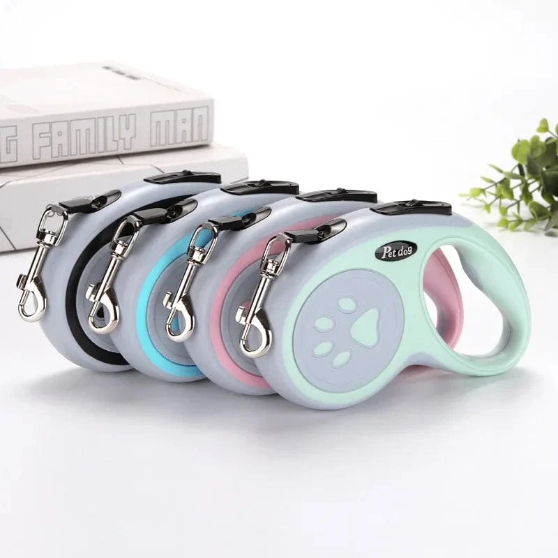 Laisse pour chien rétractable 3m/5m, durable et automatique