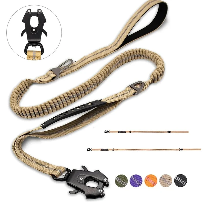 Laisse pour chien élastique absorbant les chocs avec ceinture de sécurité
