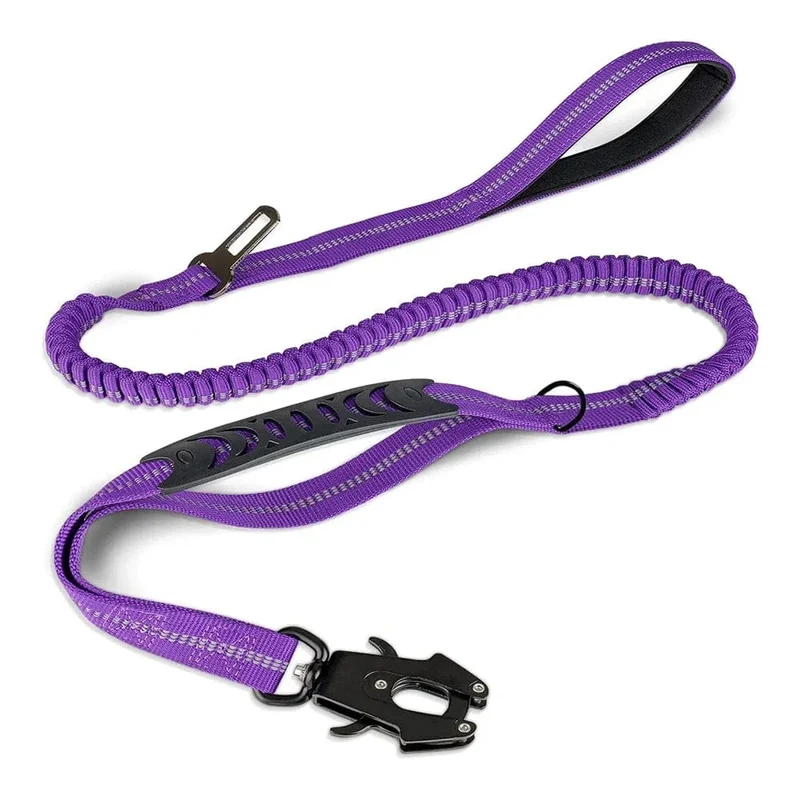 Laisse pour chien élastique absorbant les chocs avec ceinture de sécurité