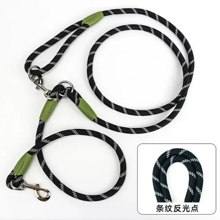 Laisse pour chien réfléchissante en nylon - Corde de traction mains libres pour tous les chiens