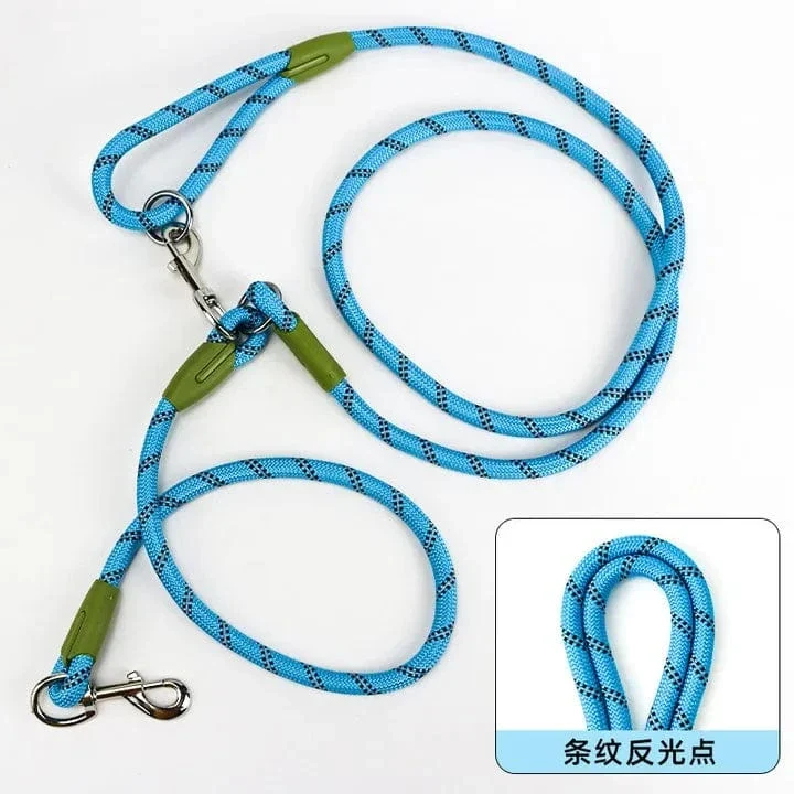 Laisse pour chien réfléchissante en nylon - Corde de traction mains libres pour tous les chiens