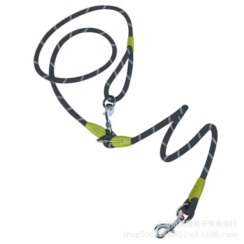 Laisse pour chien réfléchissante en nylon - Corde de traction mains libres pour tous les chiens