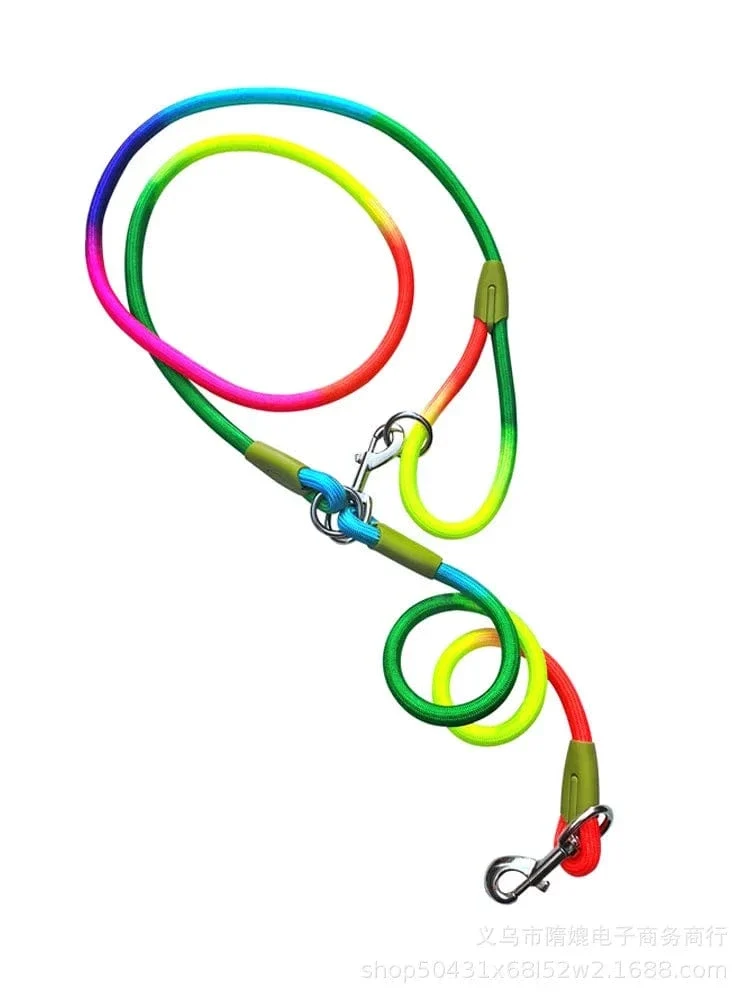 Laisse pour chien réfléchissante en nylon - Corde de traction mains libres pour tous les chiens