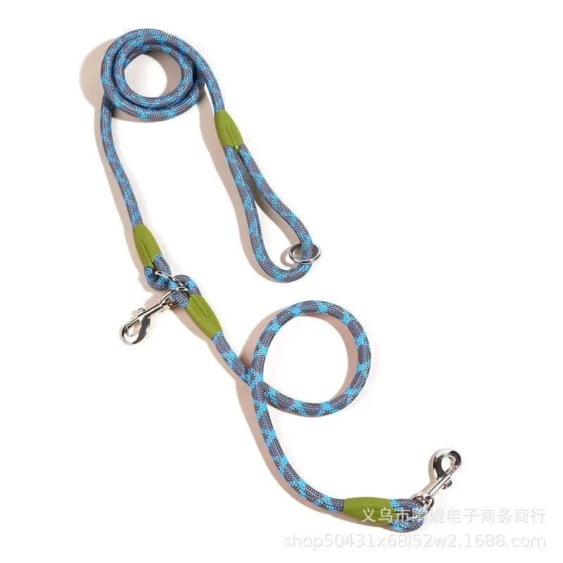 Laisse pour chien réfléchissante en nylon - Corde de traction mains libres pour tous les chiens