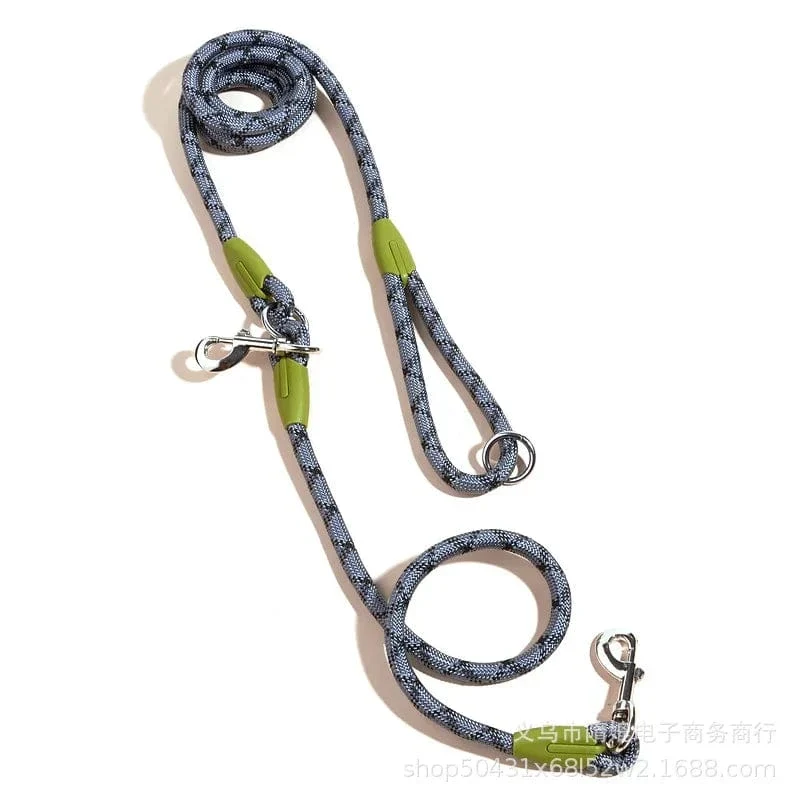 Laisse pour chien réfléchissante en nylon - Corde de traction mains libres pour tous les chiens
