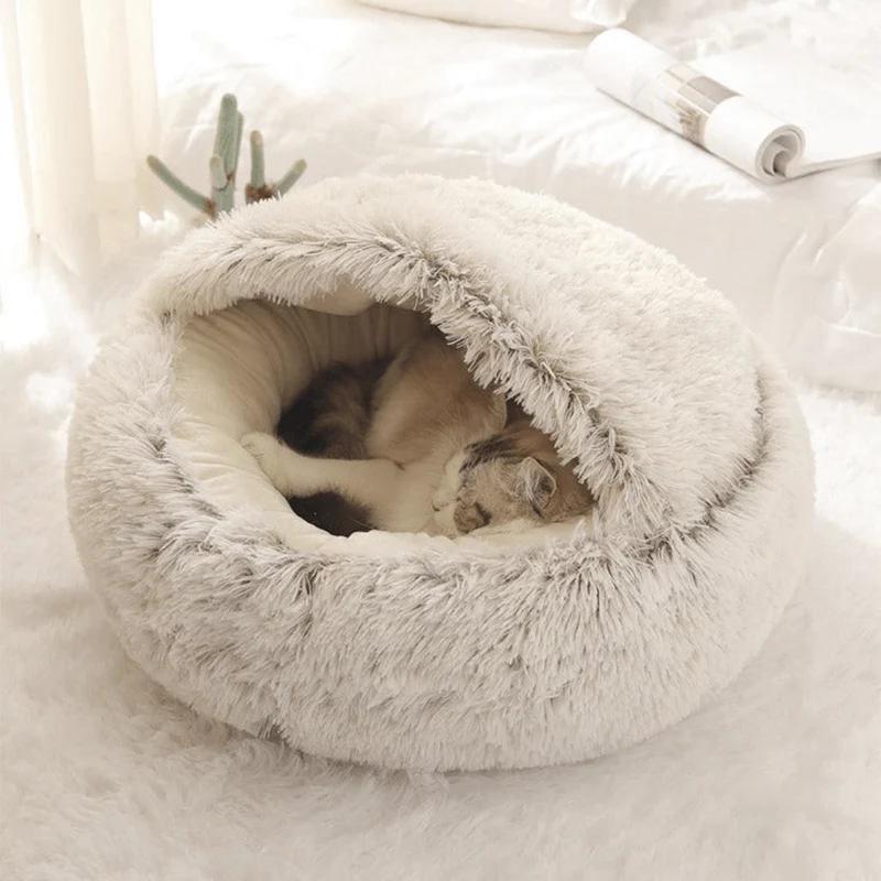 Caverne Douillette 2-en-1 pour Chats