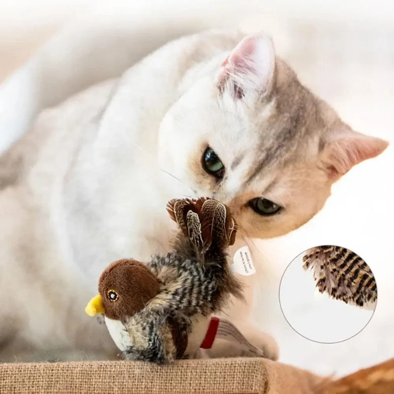 Jouet interactif pour chats : Oiseau gazouillant