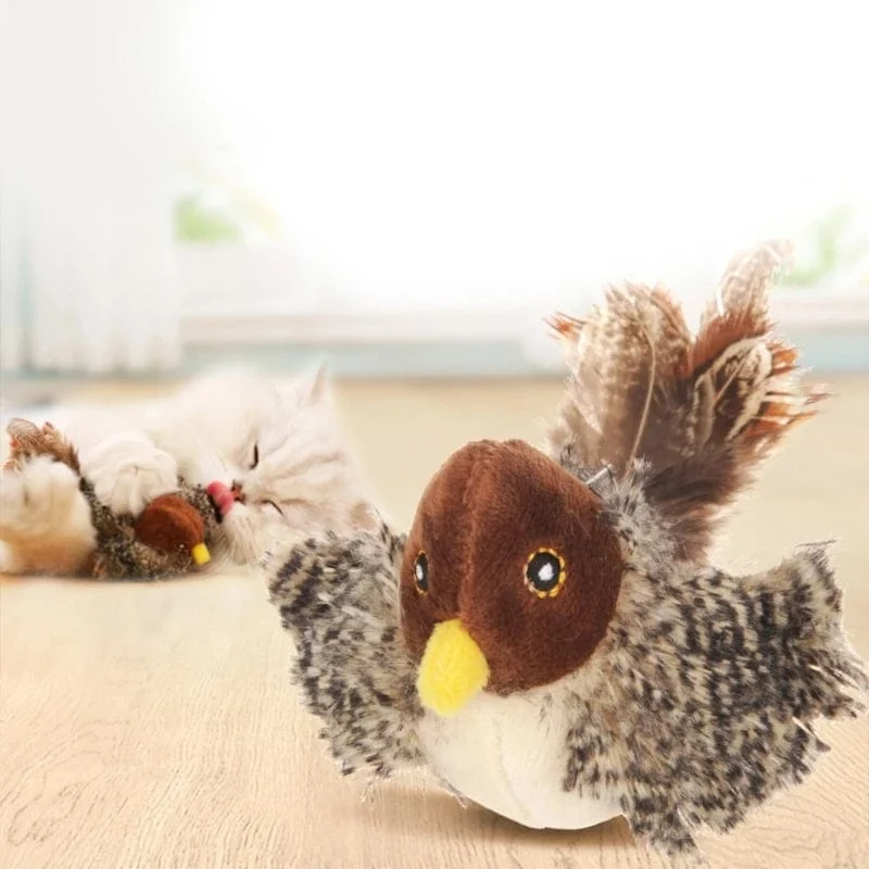 Jouet interactif pour chats : Oiseau gazouillant
