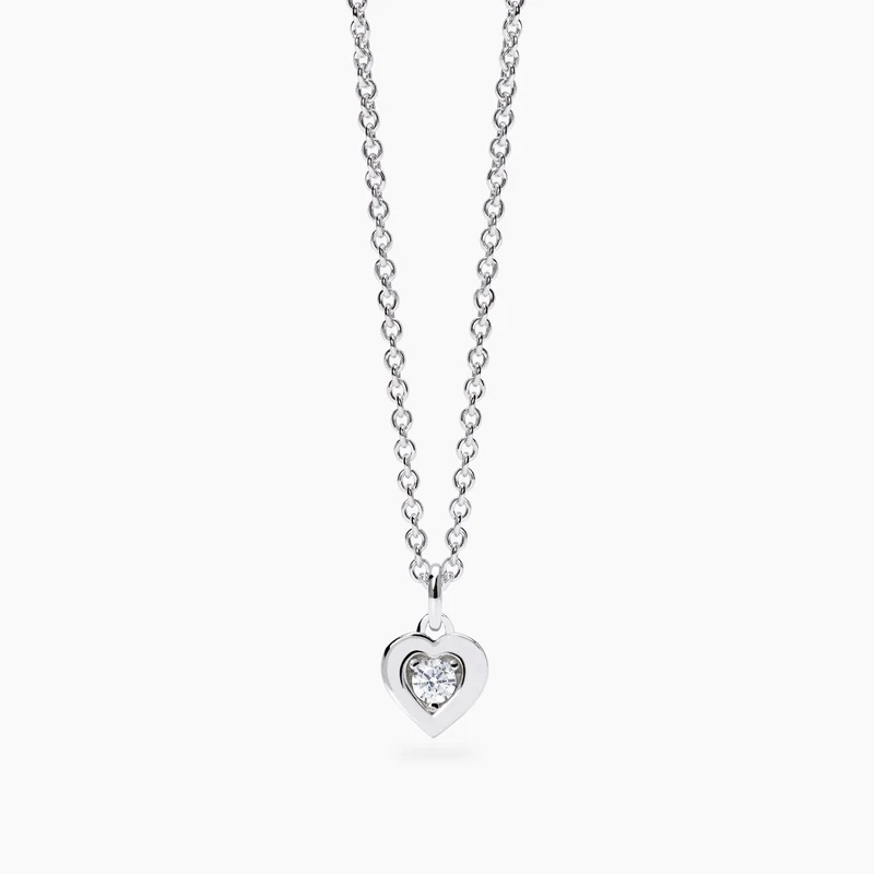 Collar Mabina con corazón y diamante lab-grown Mi diamante 553810