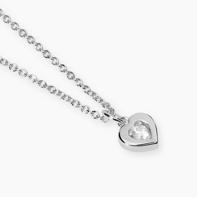 Collar Mabina con corazón y diamante lab-grown Mi diamante 553810