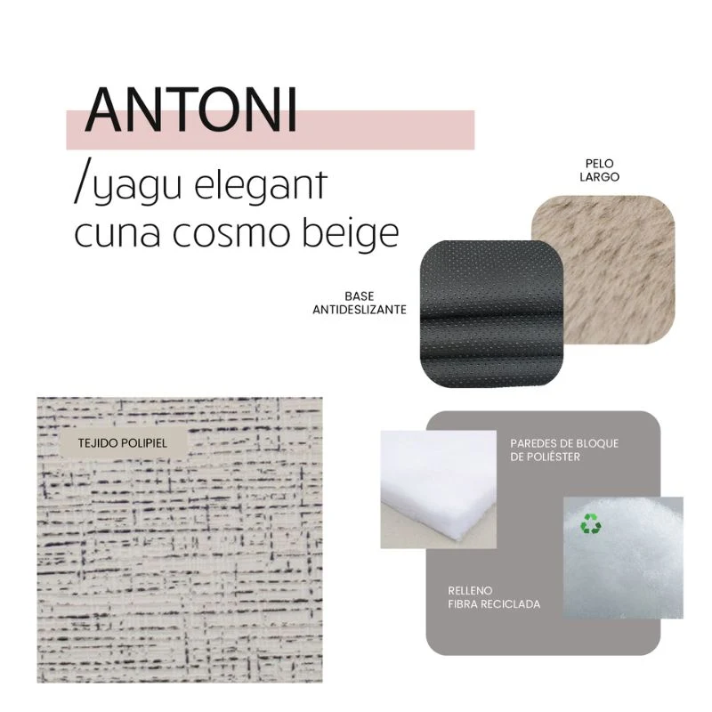 CAMA PERROS COSMO ANTONI BEIGE YAGU