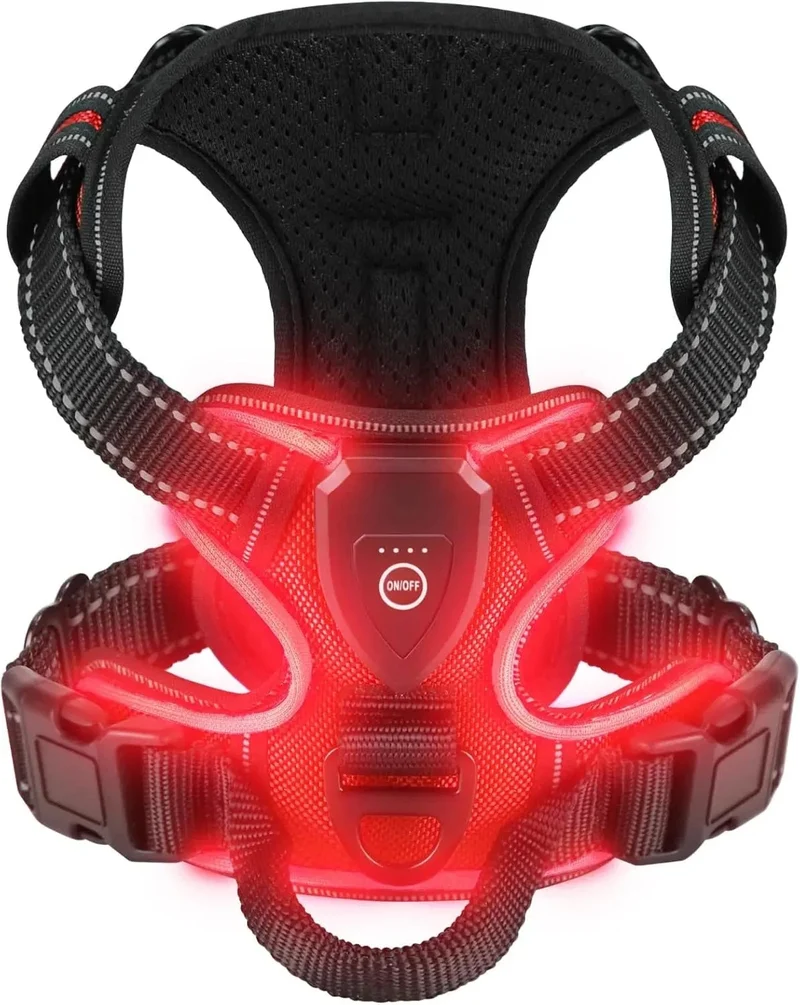 Harnais pour chien lumineux et sécurisé