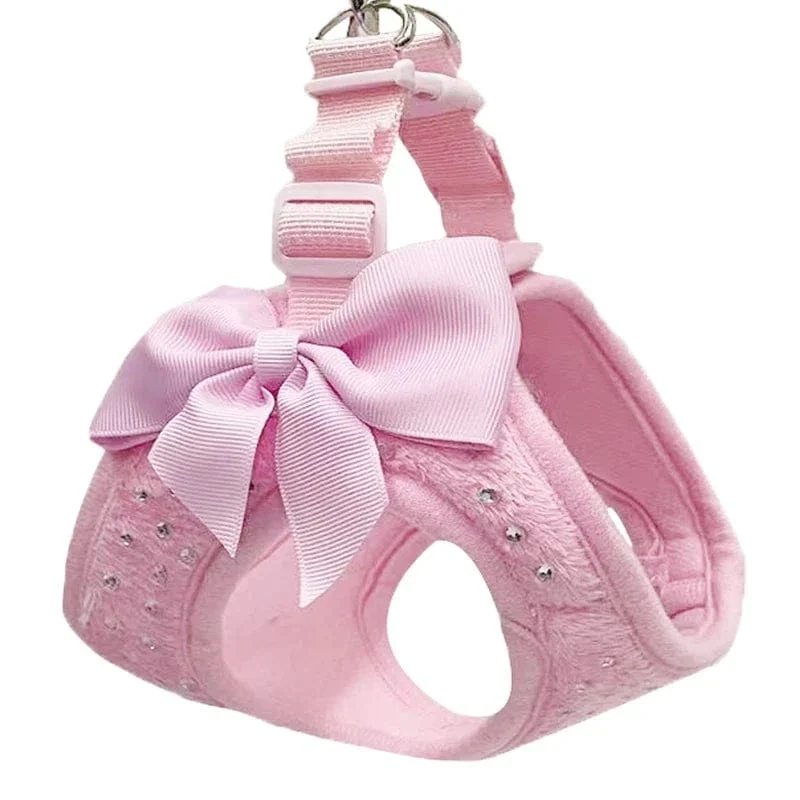 Harnais pour chien doux et respirant avec décoration en diamant