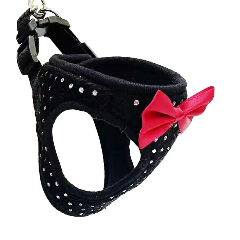 Harnais pour chien doux et respirant avec décoration en diamant