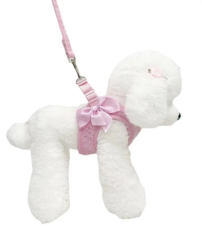 Harnais pour chien doux et respirant avec décoration en diamant