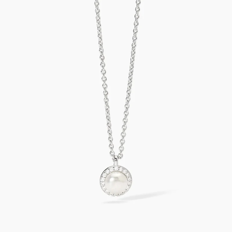 Gargantilla Mabina de plata con perla cultivada y circonitas MILANESIENNE 553674