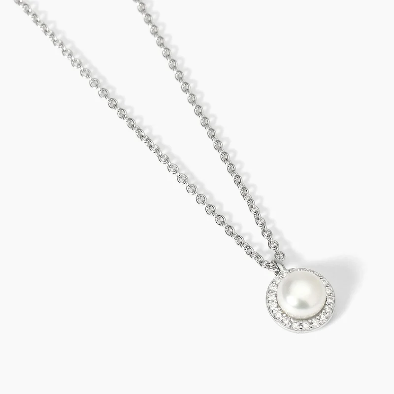Gargantilla Mabina de plata con perla cultivada y circonitas MILANESIENNE 553674