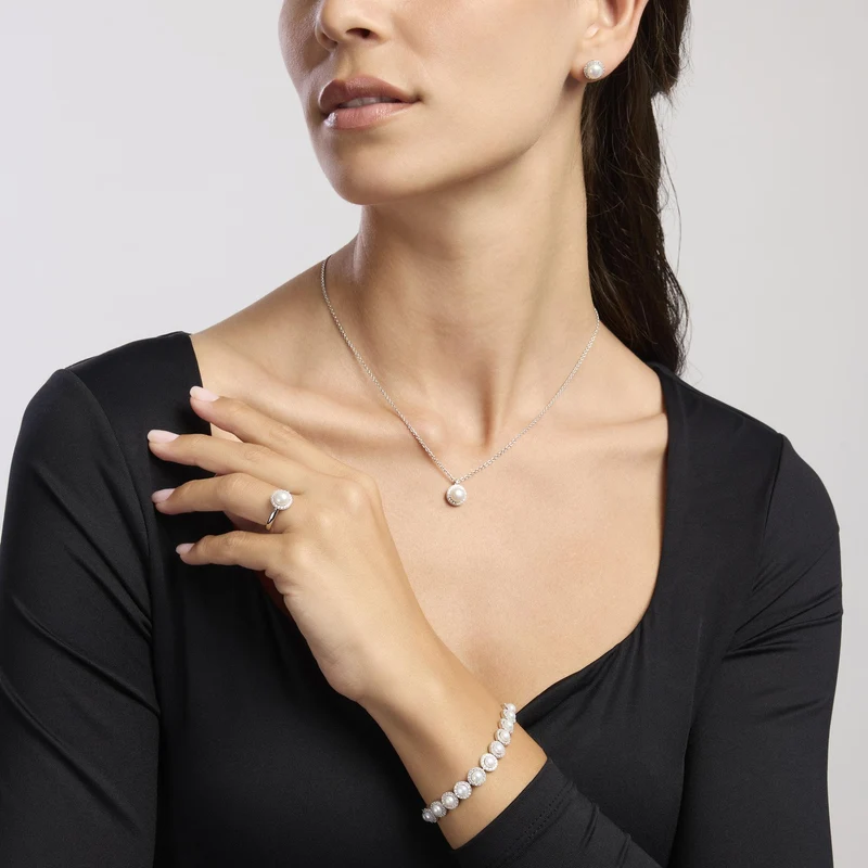 Gargantilla Mabina de plata con perla cultivada y circonitas MILANESIENNE 553674