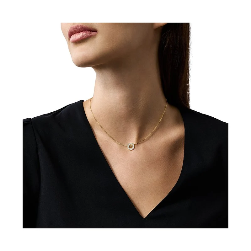Collar Emporio Armani con colgante en plata de ley color dorado EG3628710