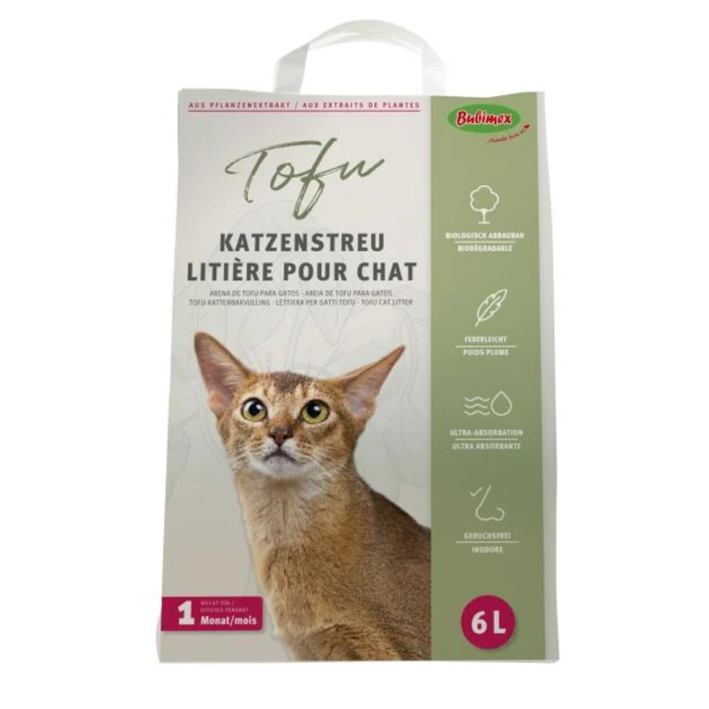 PACK 6 ARENA DE TOFU PARA GATOS BUBIMEX 6 L