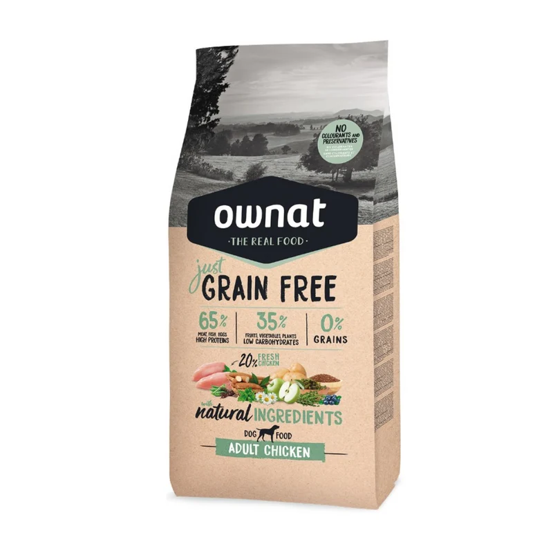 OWNAT PERROS ADULTOS JUST GRAIN FREE POLLO 14 KG