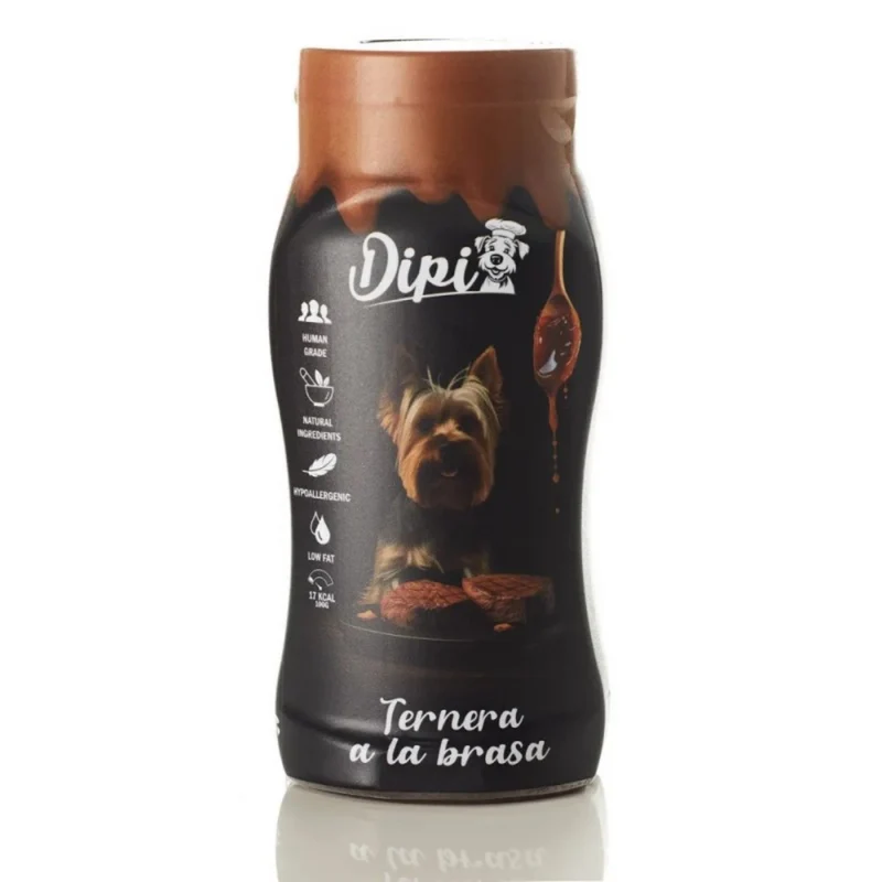 DIPI SALSA NATURAL PARA PERROS TERNERA A LA BRASA 300 ML