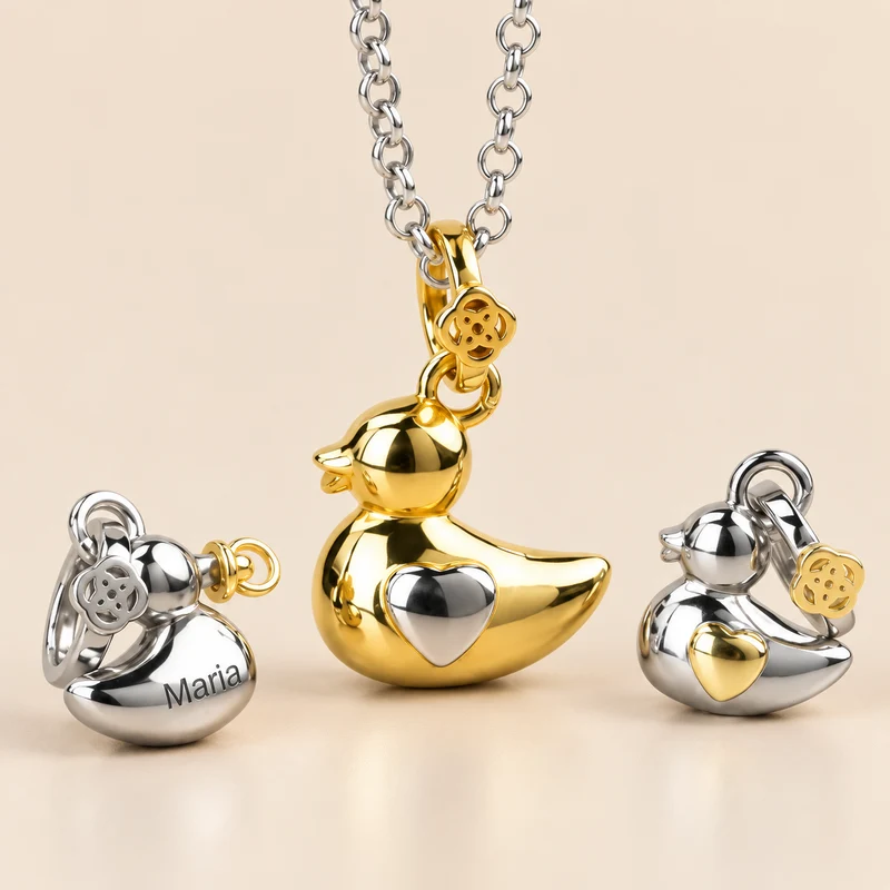 Collar Patitos de Plata 925 Personalizado