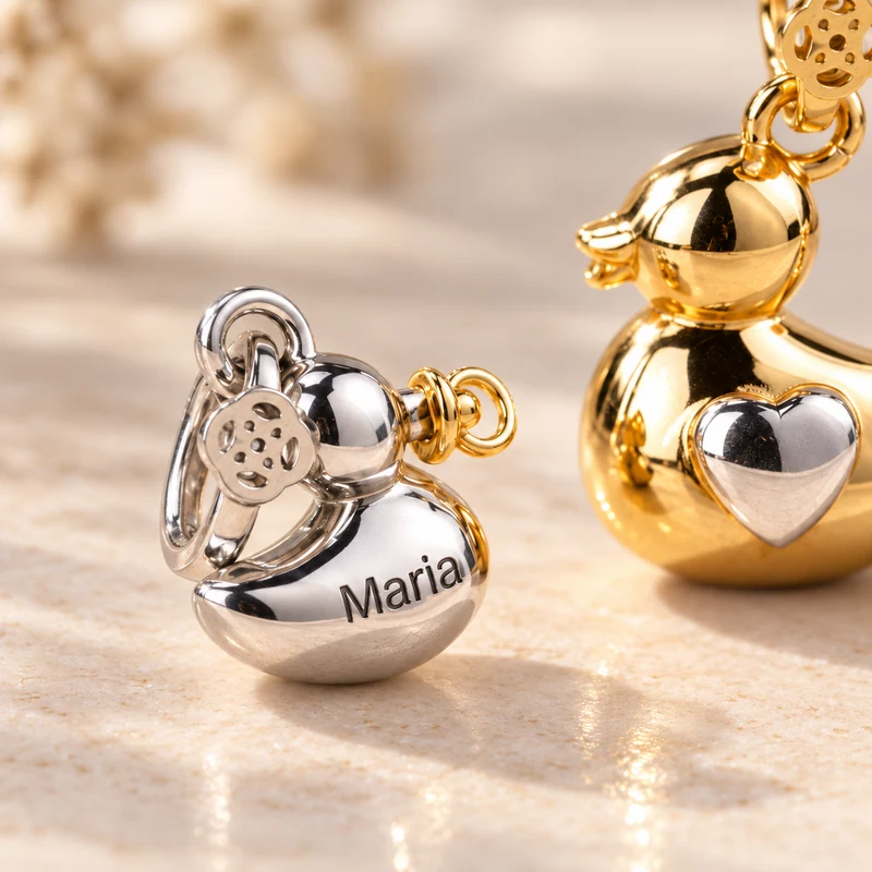 Collar Patitos de Plata 925 Personalizado