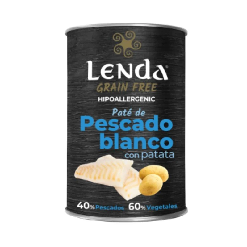 PATE PERROS LENDA PESCADO BLANCO CON PATATA GRAIN FREE 12 X 400 G