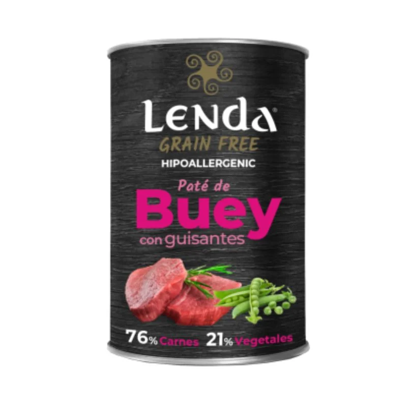 PATE PERROS LENDA BUEY CON GUISANTES GRAIN FREE 12 X 400 G