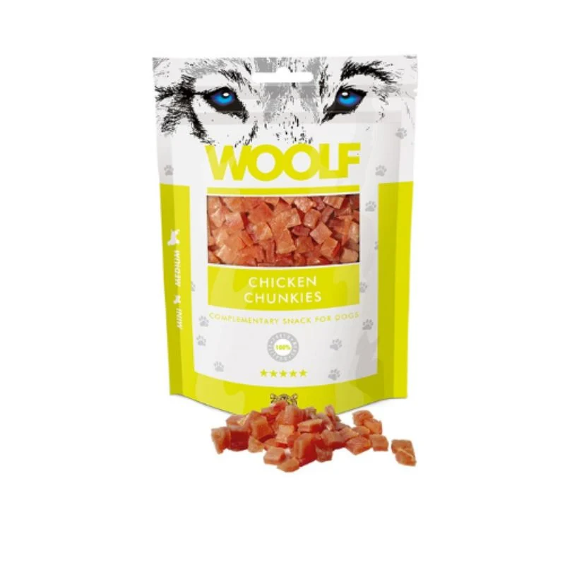 SNACK WOOLF DADOS DE POLLO 10 X 100 G