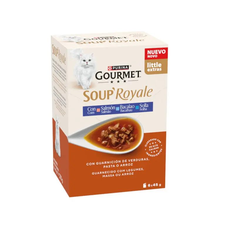 Gourmet Soup Royale Salmón Sopa Comida Húmeda para Gatos