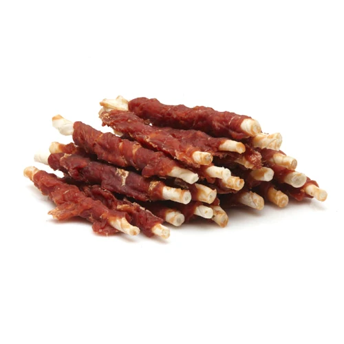 SNACK NATURAL PERROS PALITOS DE RAWHIDE CON PATO 8 X 100 G