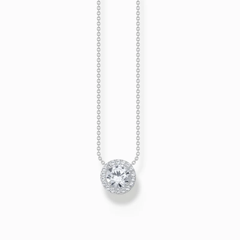Cadena Thomas Sabo de plata con halo pedante con circonita blanca KE2279-051-14