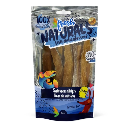 SNACK NATURAL PERROS TIRAS DE SALMON FRESH 10 x 100 GR