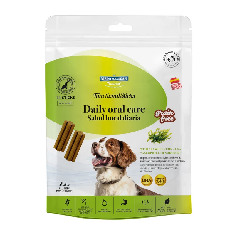 SNACKS PARA PERROS SIN CEREALES DENTAL MEDITERRANEAN 12 X 110 G
