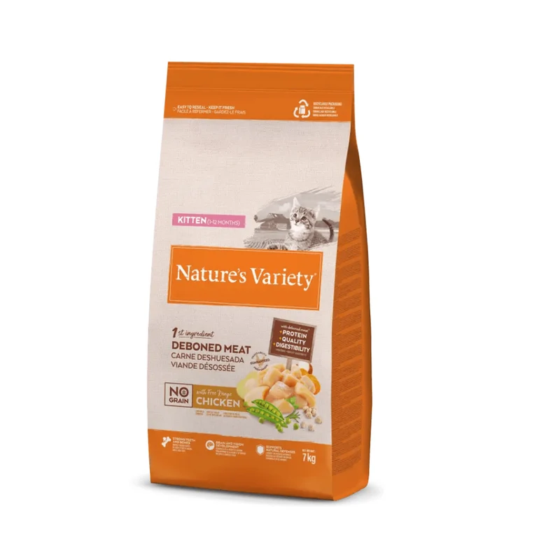 NATURES VARIETY GATITOS ESTERILIZADOS NO GRAIN POLLO KITTEN 7 KG