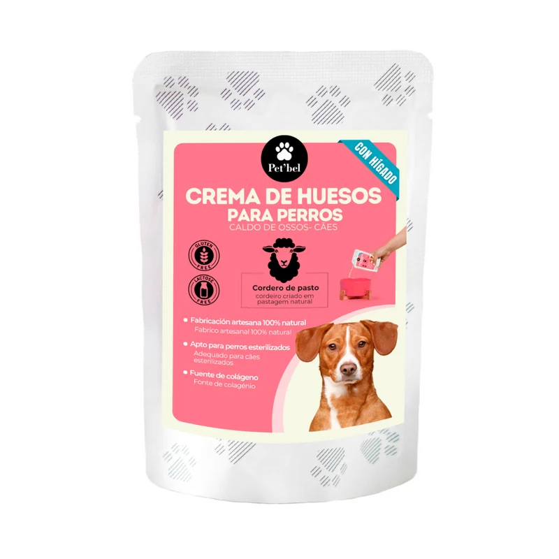 CREMA DE CALDO DE HUESOS DE CORDERO PARA PERROS ECO PET'BEL 20X100 ML