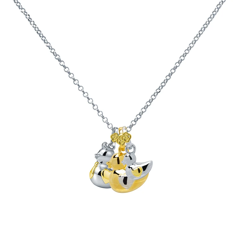 Colgante Familia Patos de Plata 925 con Nombres