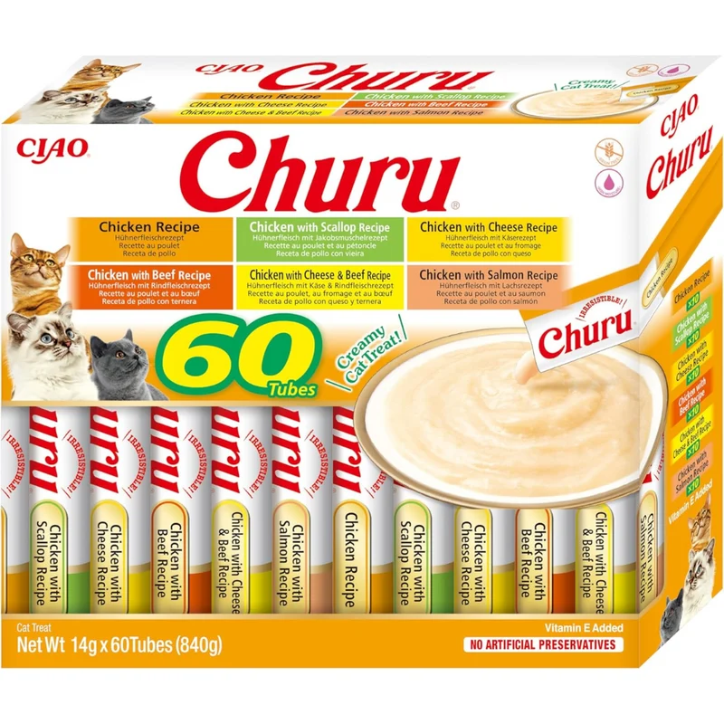 CHURU CIAO PARA GATOS POLLO 60 UNIDADES